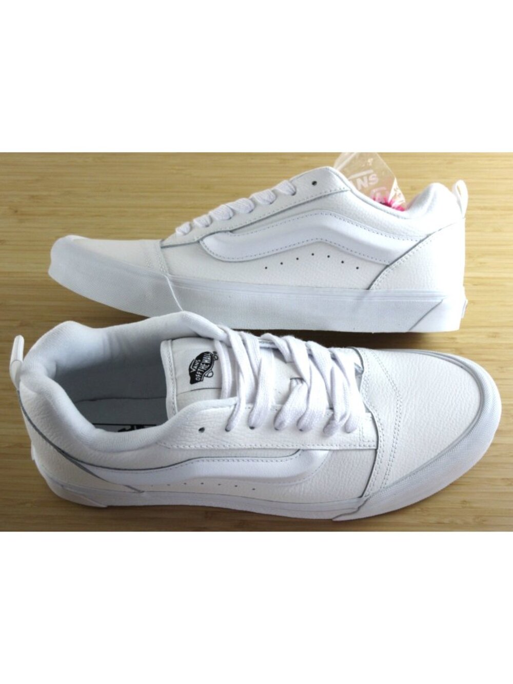 Vans Men's Knu Skool Leather True White Lace Up Skate Shoes Sneakers size 13 NEW